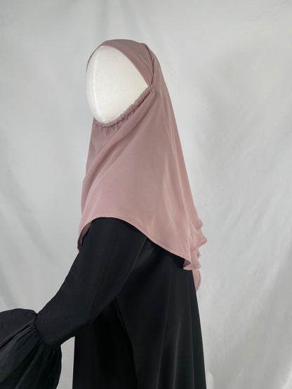 Khimar Hiyam - mousseline ROSE POUDRÉ