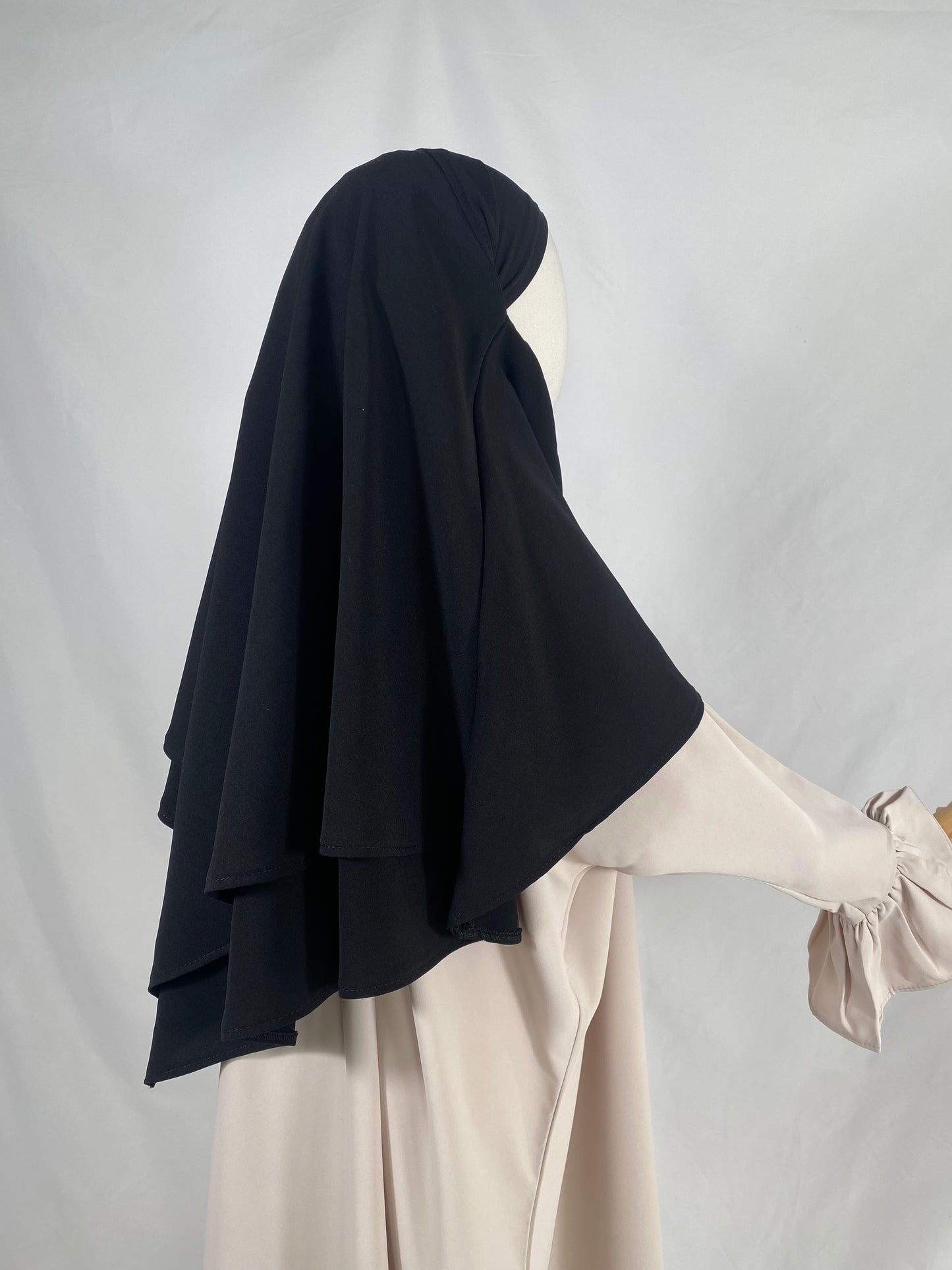 Khimar Hiyam - soie de médine NOIR